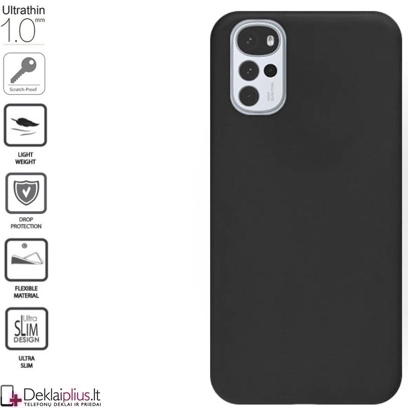 Silikoninis 1mm. storio dėklas - juodas (telefonams Motorola Moto G22) Silikoninis 1mm. storio dėklas - juodas (telefonams Motorola Moto G22)